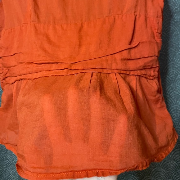 Burnt Orange Sleeveless Top - Maggie Walt Design - Side zipper - semi sheer - Picture 3 of 7